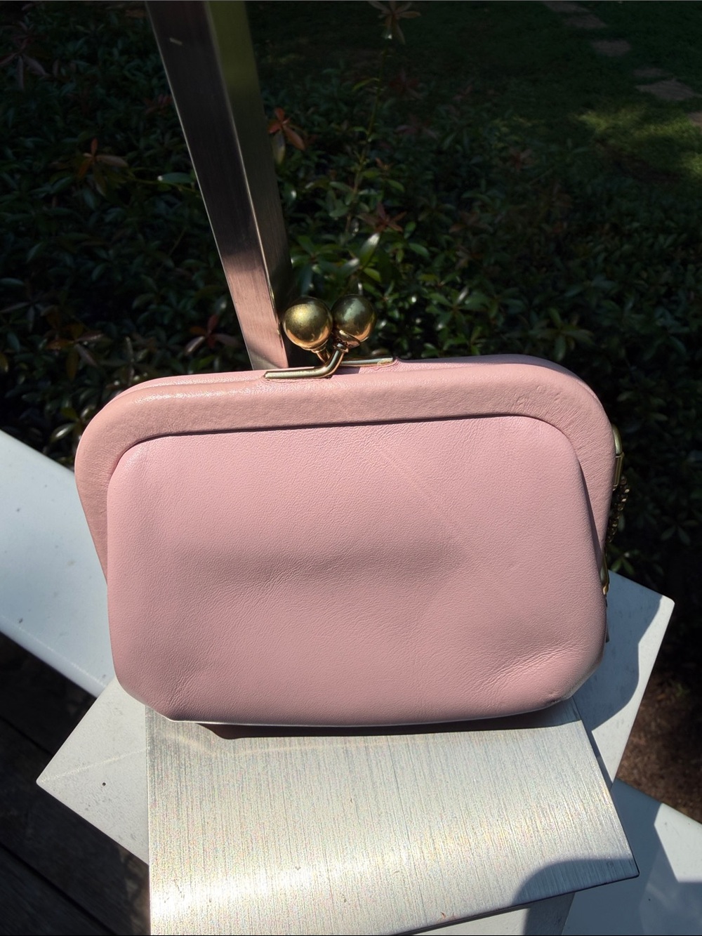 Coach Pink Leather Kiss-Lock Wristlet Coin Purse 1941 with Tag and dust bag - Picture 7 of 17